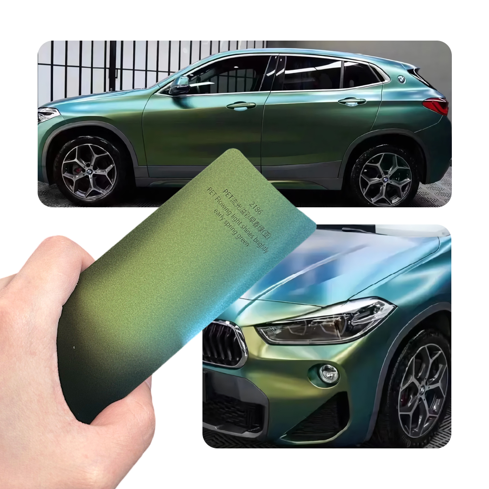 Car Vinyl Wrap Roll 1.52X18M - 광택 있는 스프링 그린 풀카랩 비닐