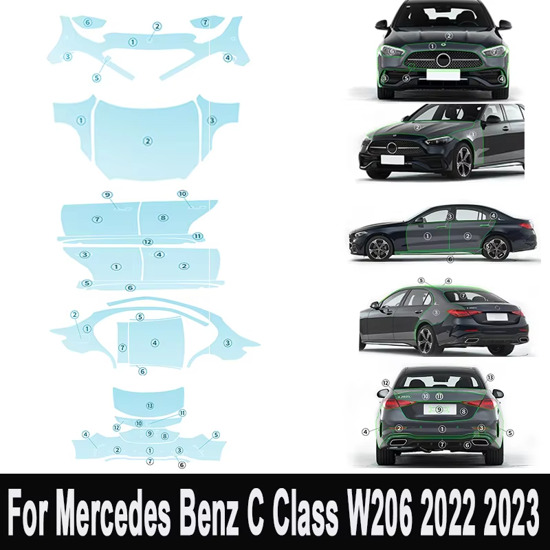 Car Paint Protection Film Kit Pre Cut - 메르세데스 벤츠 C 클래스 W206 2022