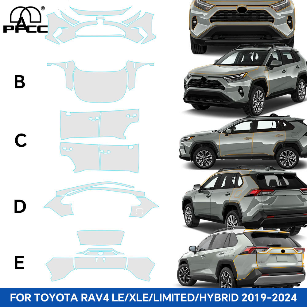 Car Paint Protection Film Kit Pre Cut - Toyota RAV4 하이브리드 XA50 2019-2024 PFCC