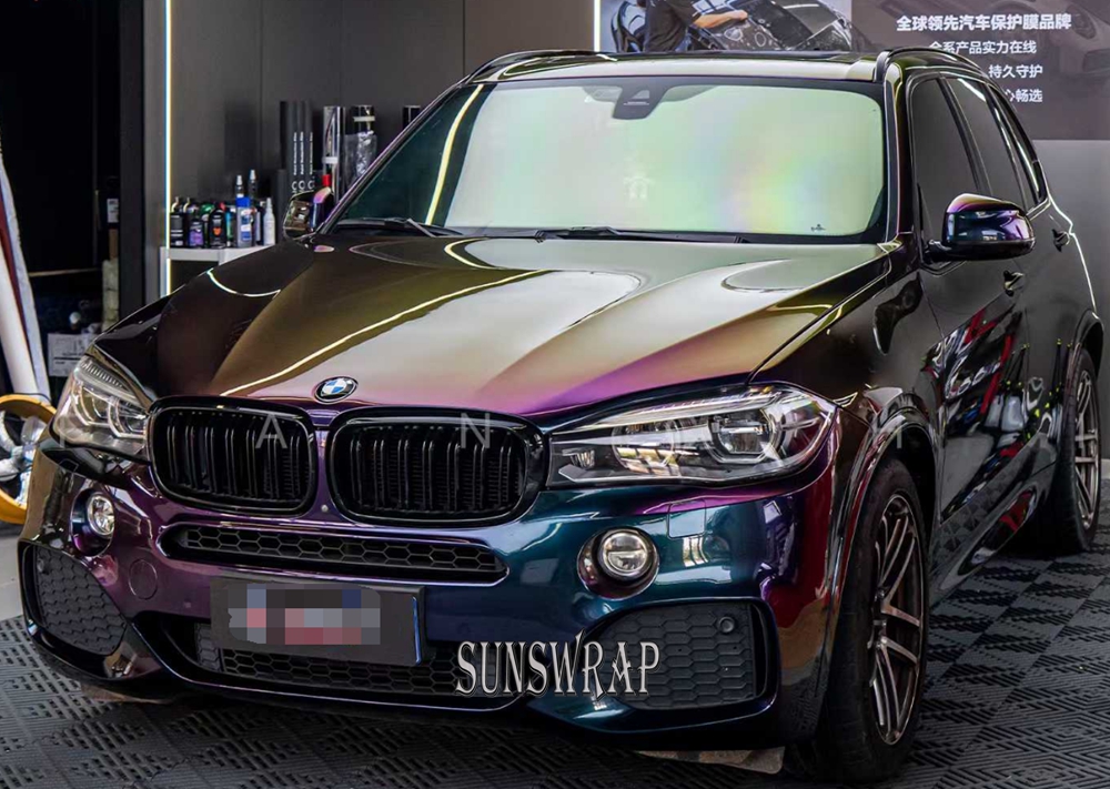 Car Vinyl Wrap Roll 1.52X18M - 광택이 나는 카멜레온 비닐 PET 소재의