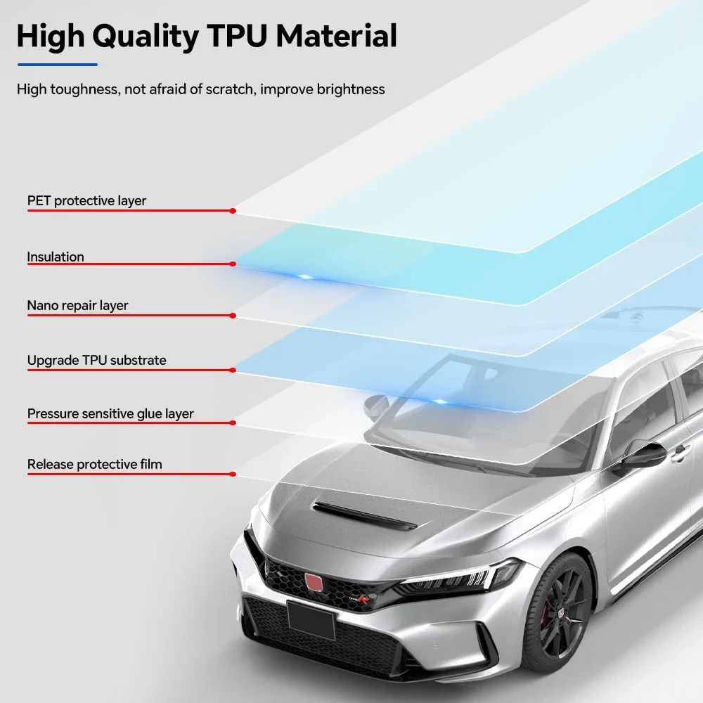 혼다 시빅 타입 R 2023-2025 8.5mil TP - Car Paint Protection Film Kit Pre Cut 리뷰 및 가격