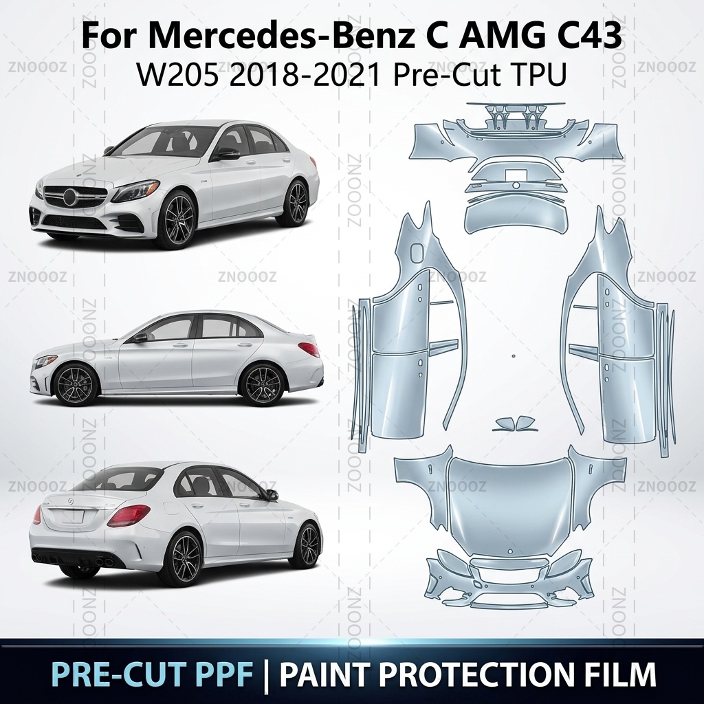 메르세데스-벤츠 C AMG C43 (W205) 2018 - Ppf Film Clear Gloss Tpu 리뷰 및 가격