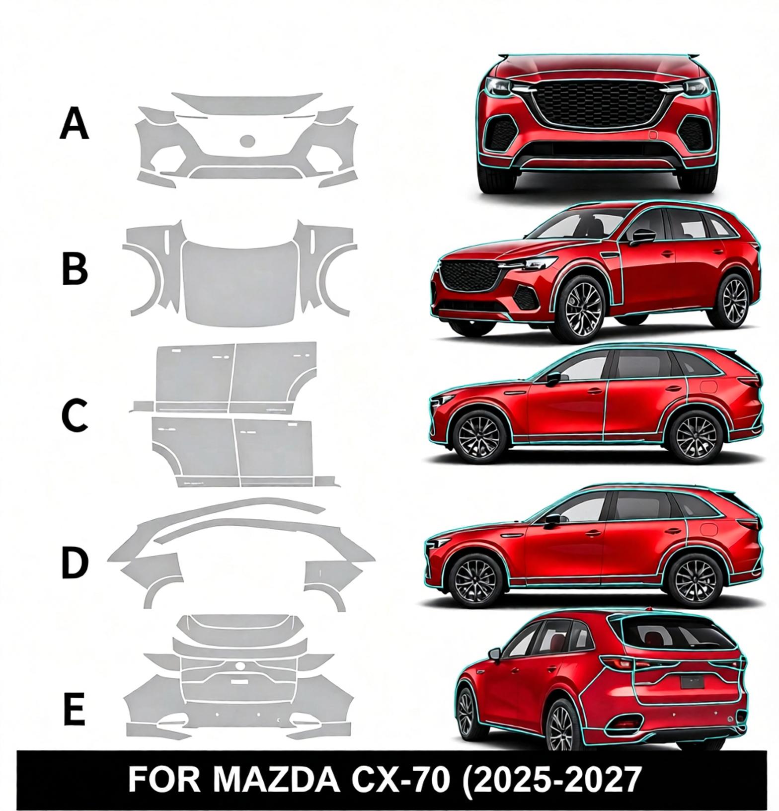 마즈다 CX70 CX-70 2025, 2026, 202 - Car Paint Protection Film Kit Pre Cut 리뷰 및 가격