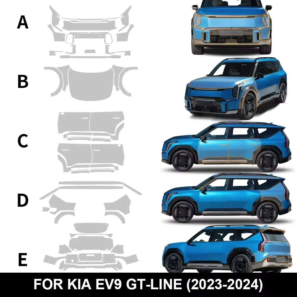 기아 EV9 GT-라인 2023-2024용 8.5mil - Car Paint Protection Film Kit Pre Cut 리뷰 및 가격